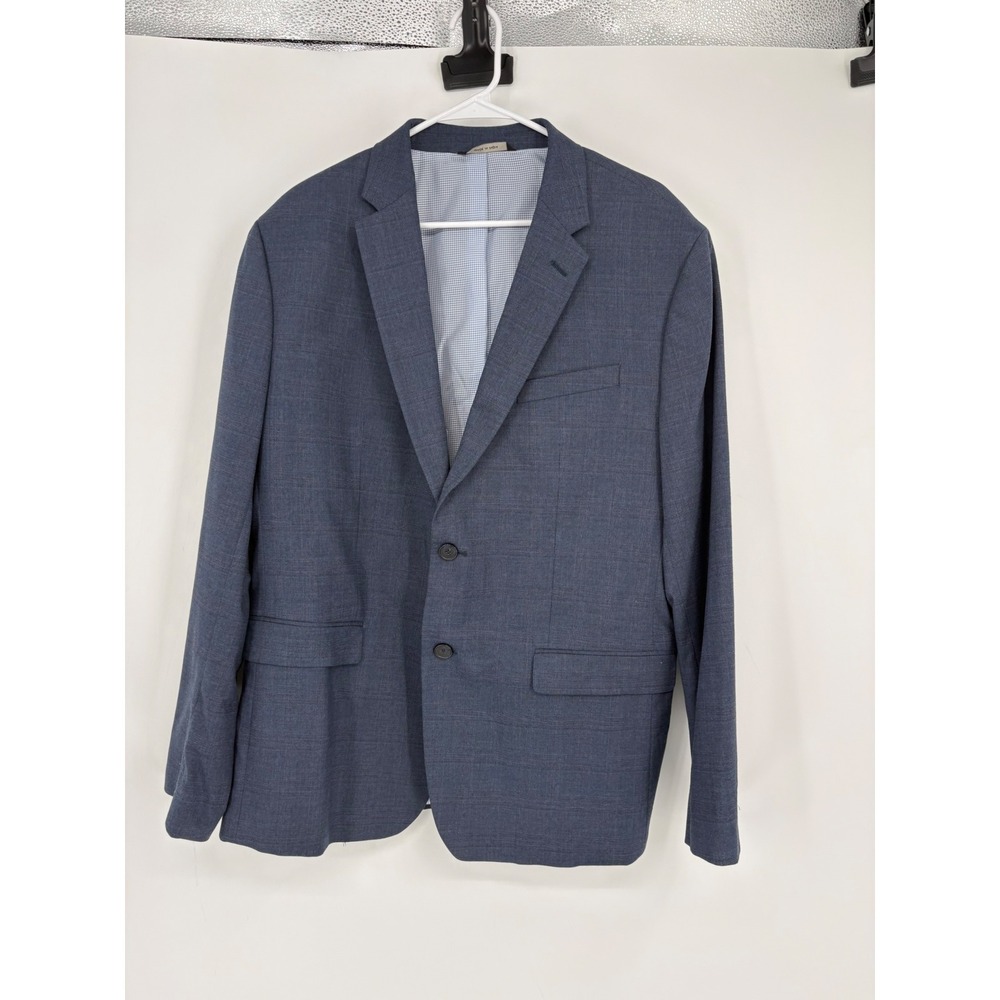 Banana Republic Blazer Mens 46R Blue Slim Fit Glen Plaid Two Button Sport Coat